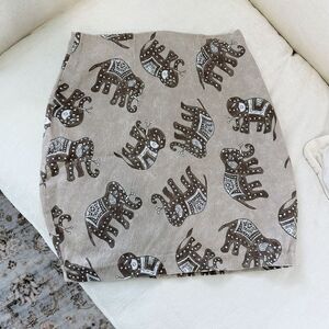 Vintage Elephant Print Skirt